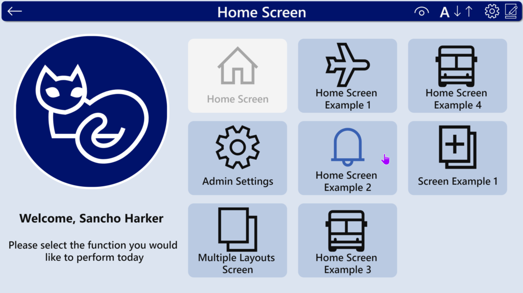 Home Screen from iAm_ManCat's Microsoft Power Apps branding template