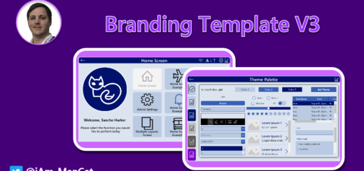 cover image showing example screens from @iAm_ManCat's Canvas Power Apps branding template