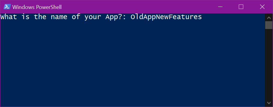 image shows a PowerShell window asking for the name of a new file to generate